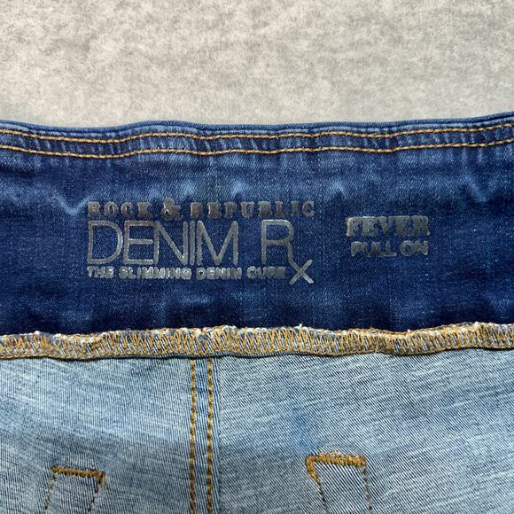 Rock & Republic The Slimming Fever Jeans WMN 18M Blue High Rise Denim Jeggings - Picture 2 of 10